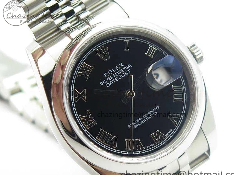 MiroTime 0223 DateJust 36mm SS 116200 ARF 1:1 Best Edition Black Roman Dial On 904L SS Jubilee Bracelet SA FlexibleFit 3519